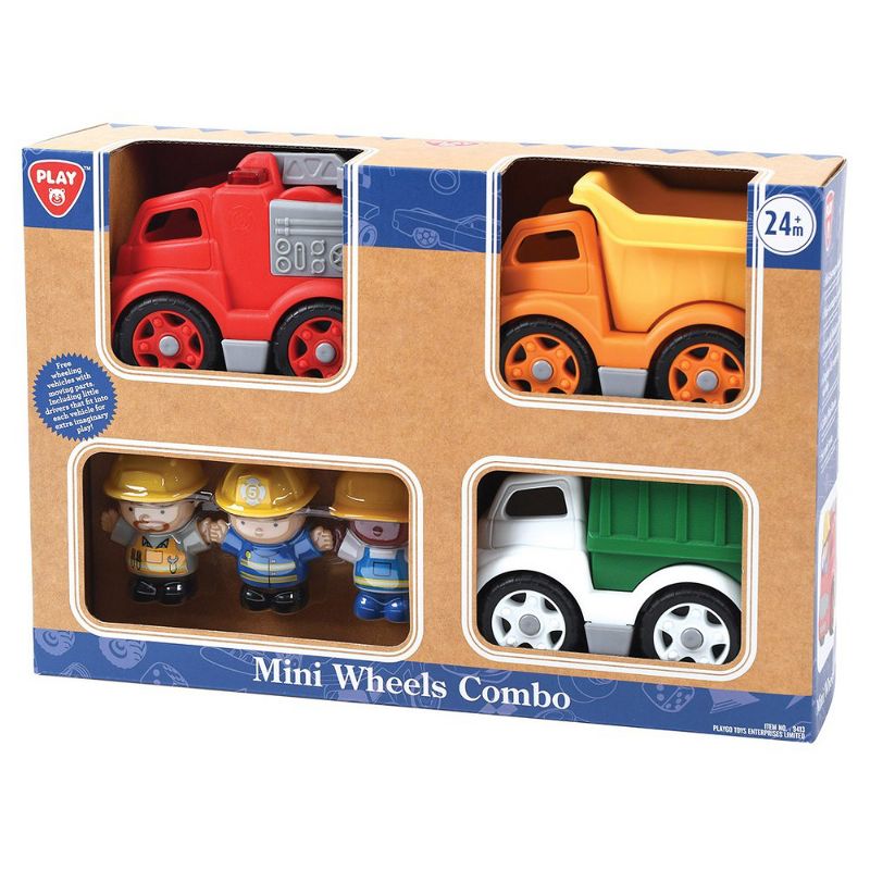 Playgo Mini Wheels Trucks and Workers Combo - Set of 3