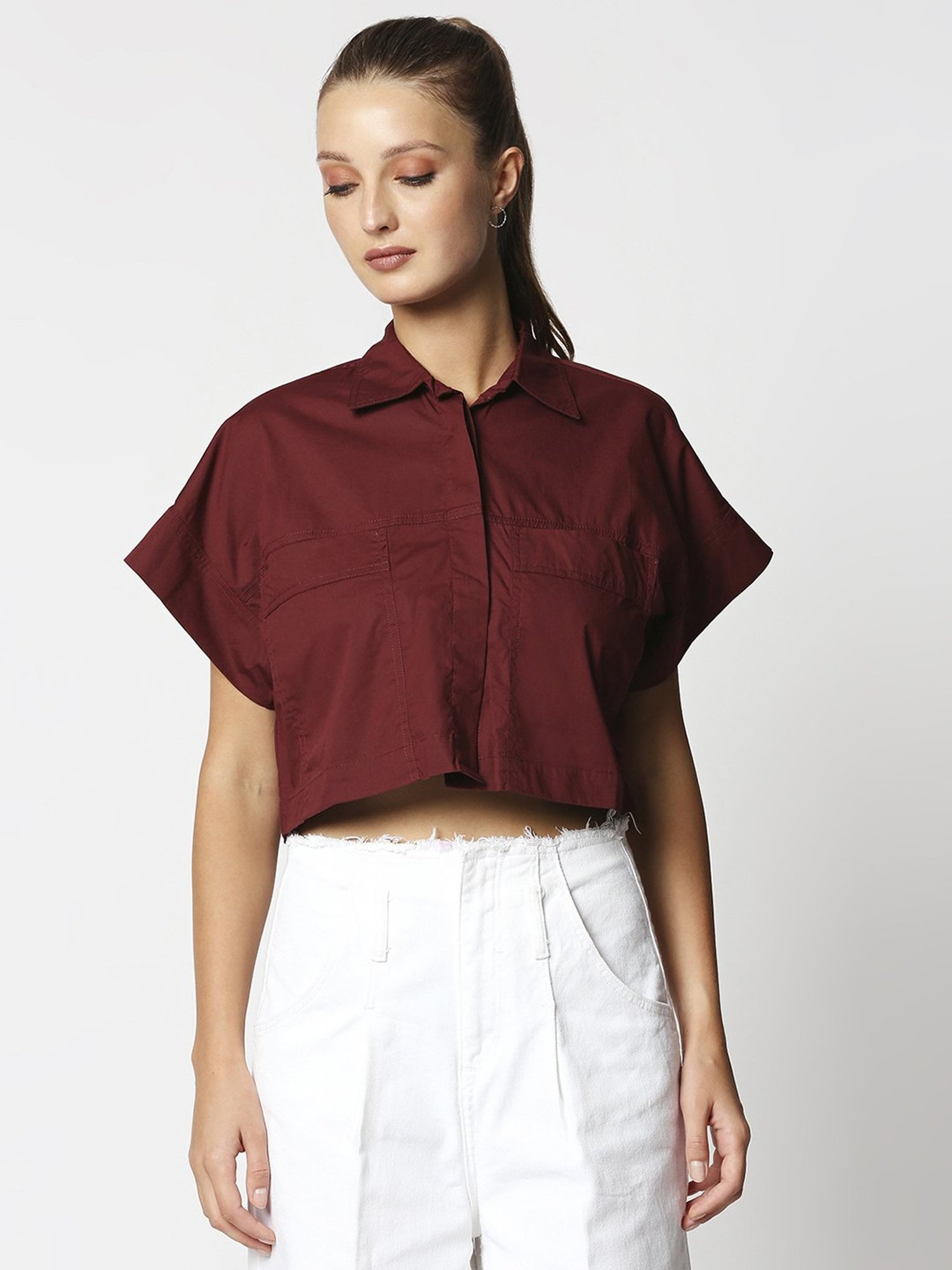 Remanika Maroon Pure Cotton Shirt