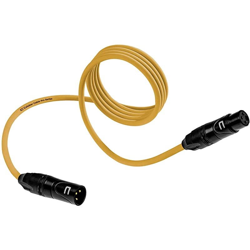XLR Cable Male to Female 35 Feet Yellow Pro 3Pin Microphone Connector for Powered Speakers Audio Interface or Mixer for Live Performance Recording