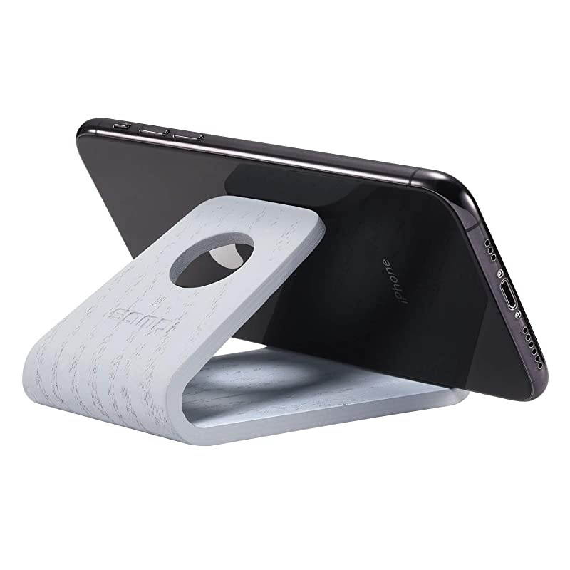 Wood Cell Phone Stand for iPhone 5 6 7 8 X Plus, LG, Huawei, XiaoMi, Samsung Galaxy S5 S7 S6 (Oak Wood Black)