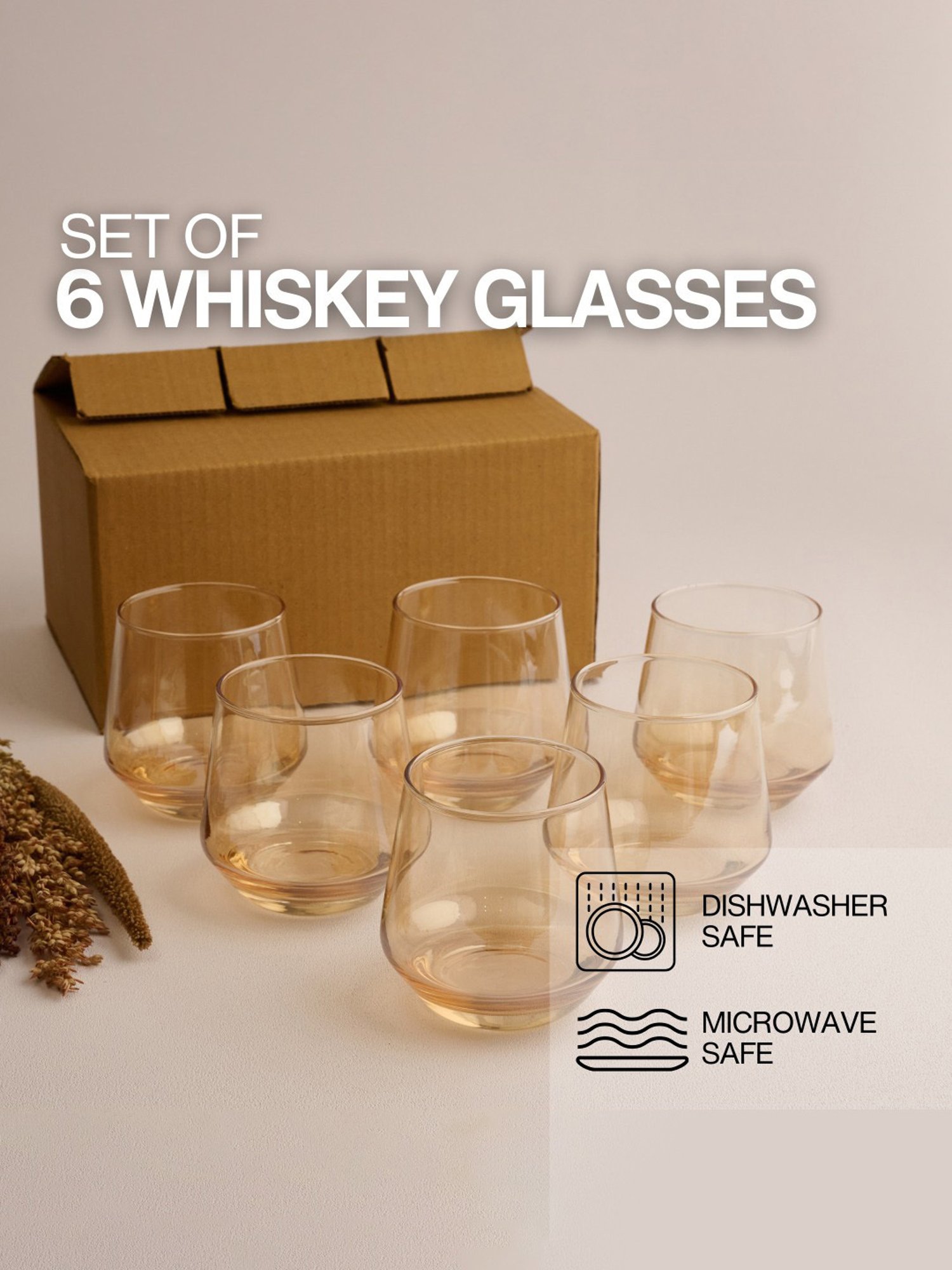 BlackCarrot Whiskey Glass Set of 6