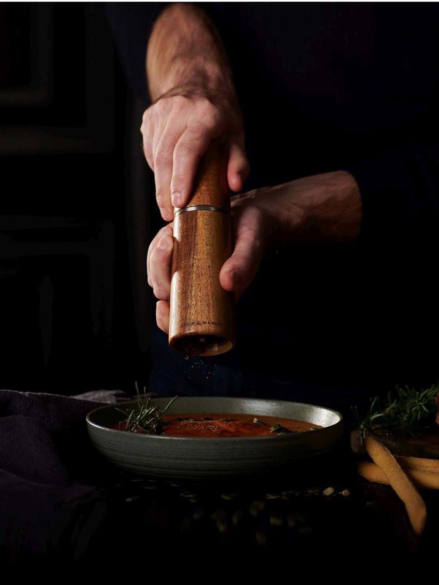 Cole & Mason Marlow Brown Acacia Wood Salt & Pepper Mill - Set of 2