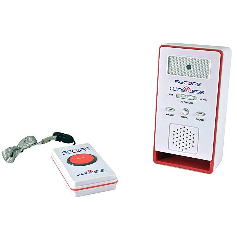 SWCB1 Wireless Remote Nurse Alert System SOS Help Pendant Call Button and Caregiver Pager Kit 500+ Ft Range 1 Transmitter Set