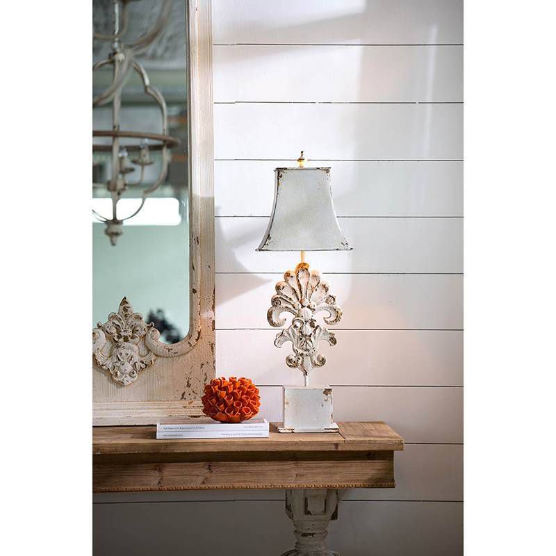 Vintage Table Lamp Distressed White - A&B Home