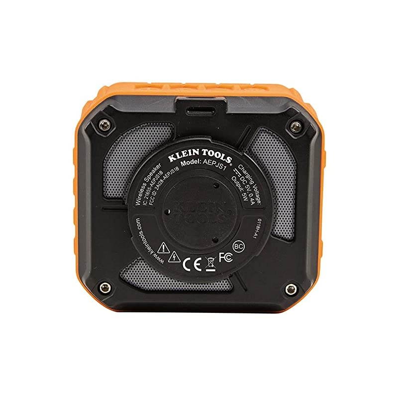 AEPJS1 Wireless Speaker, Portable Jobsite Speaker Plays Audio and Answers Calls Hands Free, Durable Enough for Worksite Use
