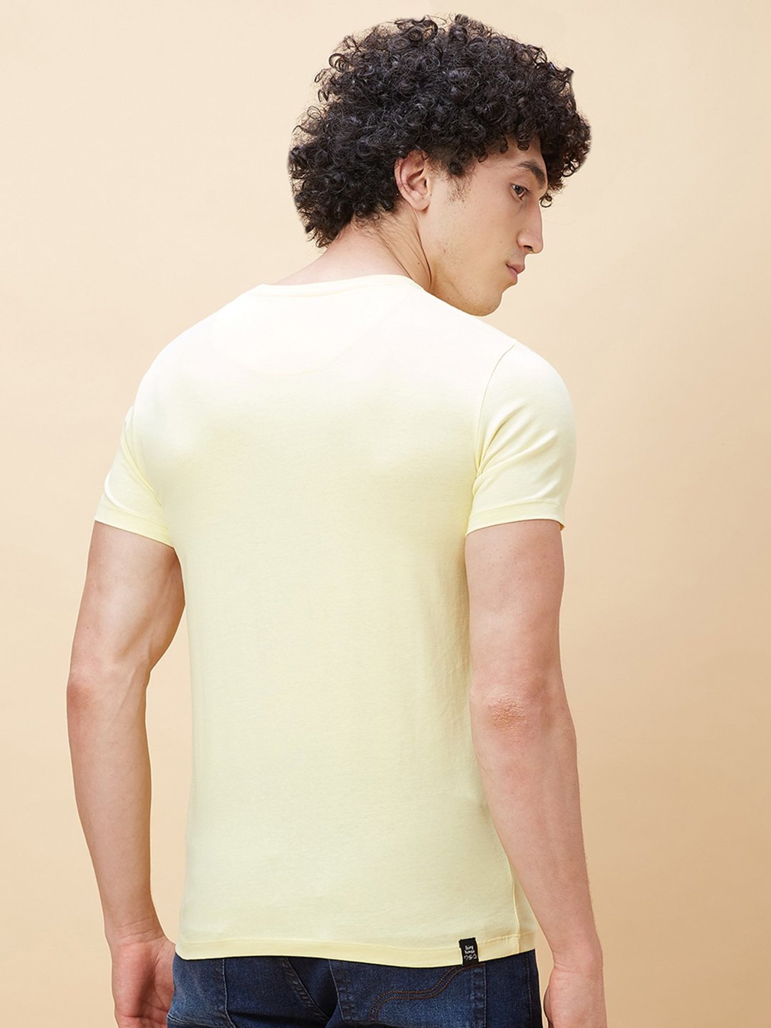 Being Human Yellow Regular Fit Printed T-Shirt