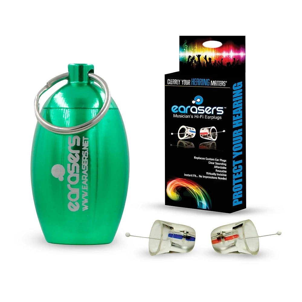 Earasers Medium Musicians Plugs and Carrying Case Bundle Blue