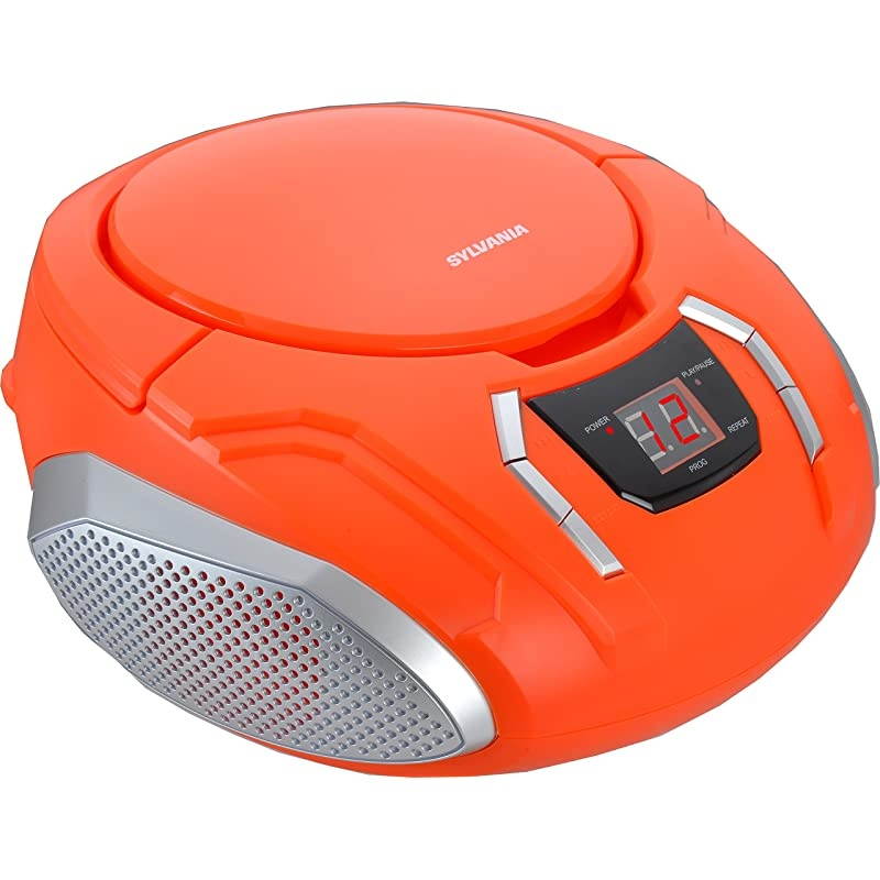 Portable CD Boombox with AM/FM Radio (Orange)