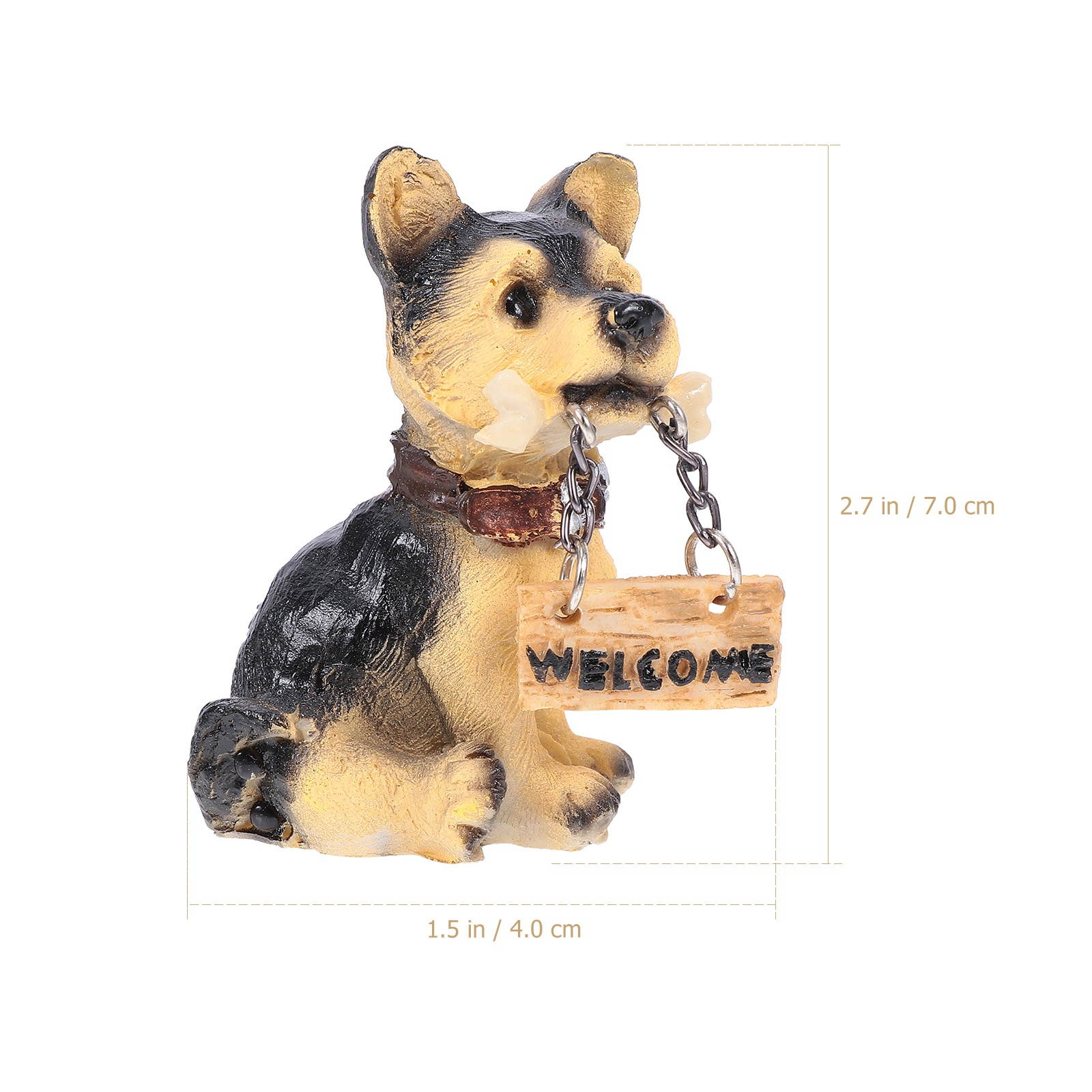 6pcs Lovely Resin Welcome Ornament Courtyard Decorative Craft Shop Welcome Ornament Resin Dog Decor Welcome Figurine