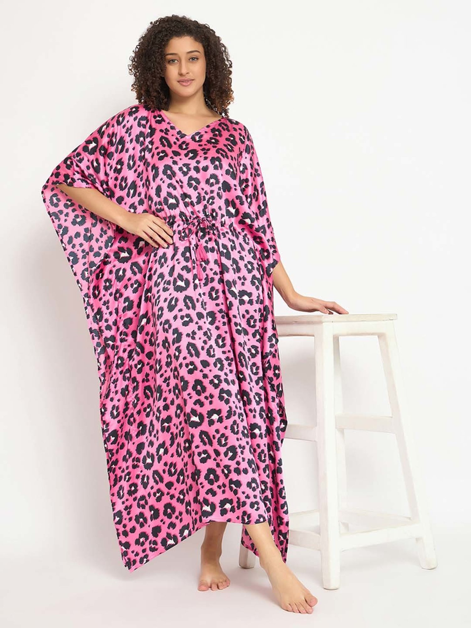 Clovia Pink Printed Kaftan