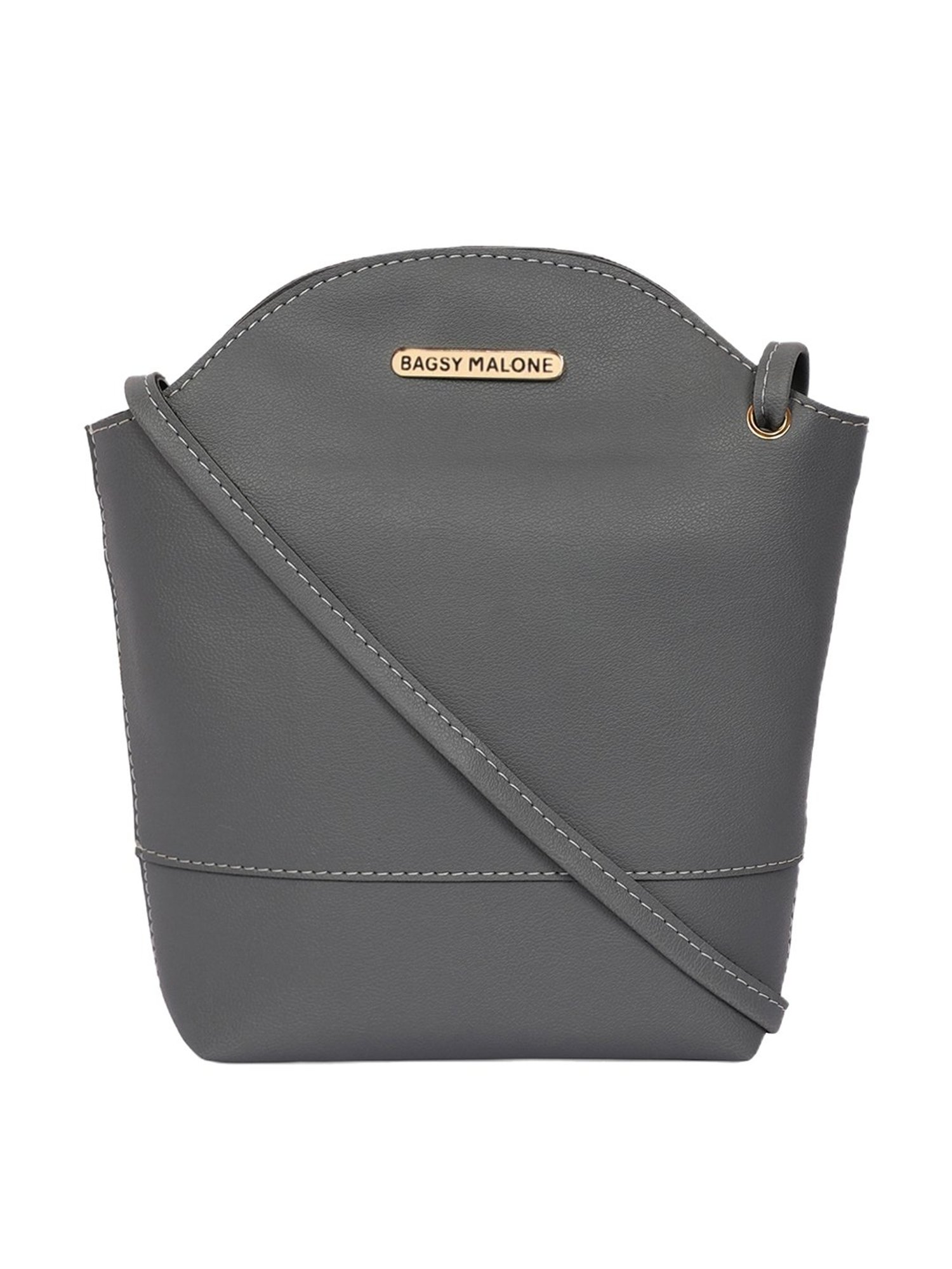 Bagsy Malone Grey Solid Medium Handbag