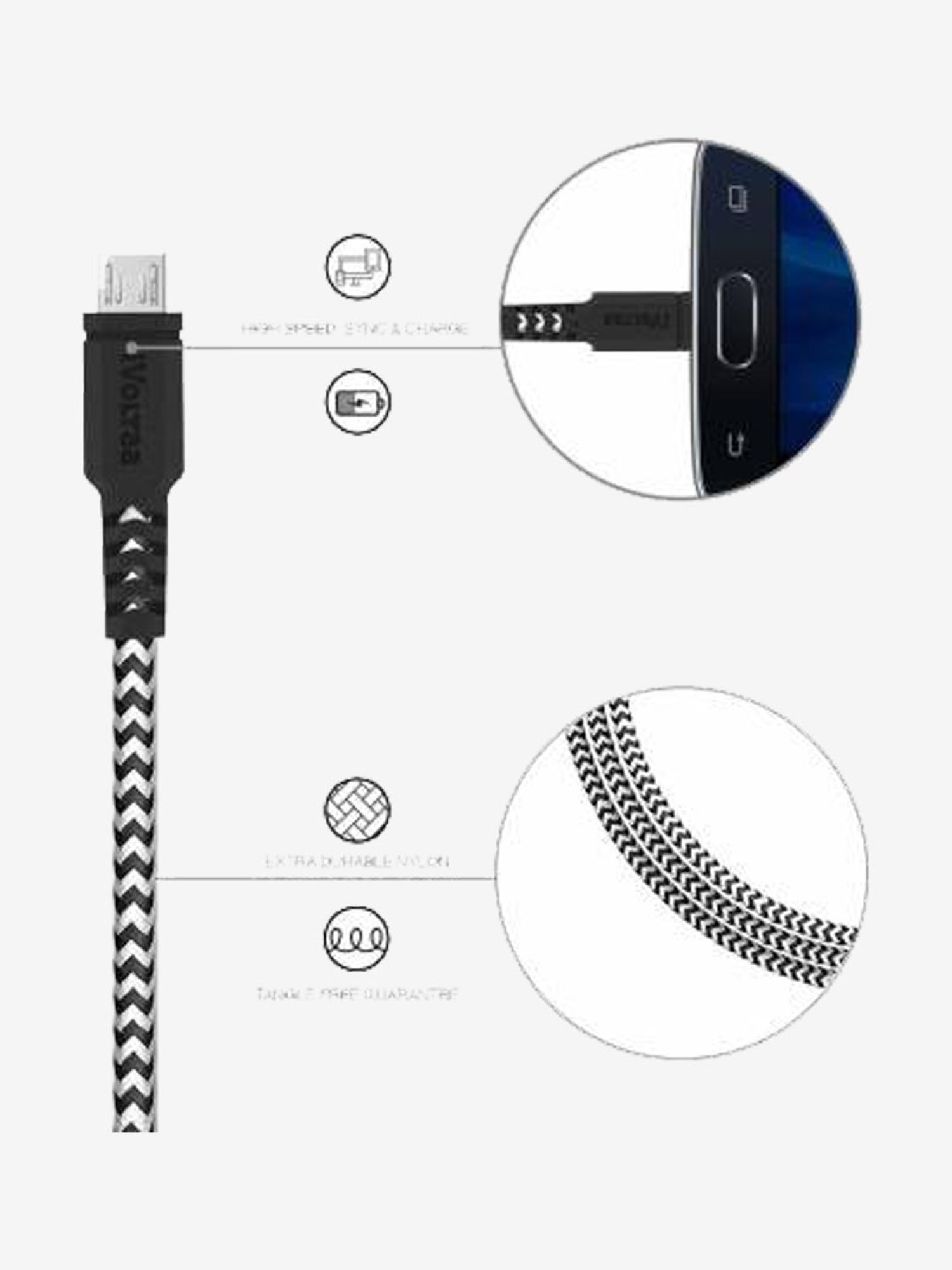 Moerdon MUC-C4C100W 100 Watt Fast Charging Data transfer Cable (Black)