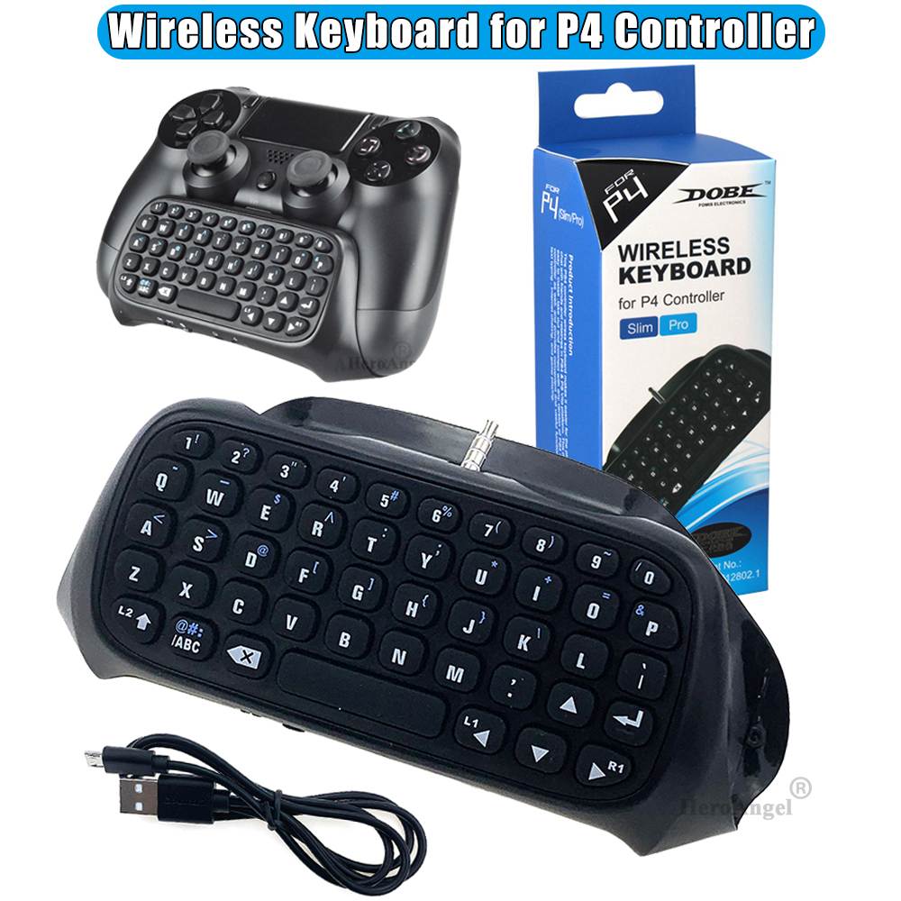 PS4 Keyboard, Mini Wireless Bluetooth Gaming Keyboard Chatpad for PS4 Controller