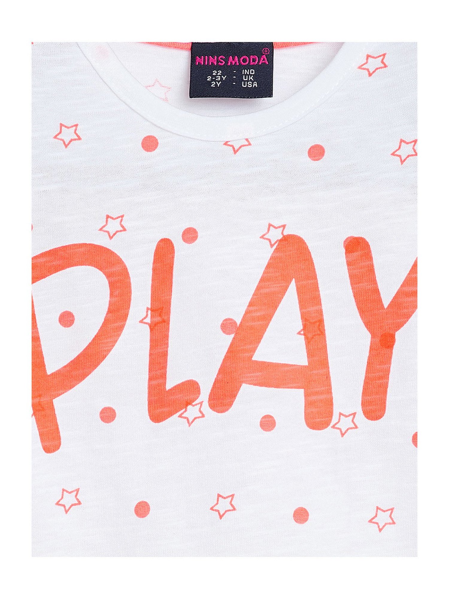 NINS MODA Kids White Printed Top