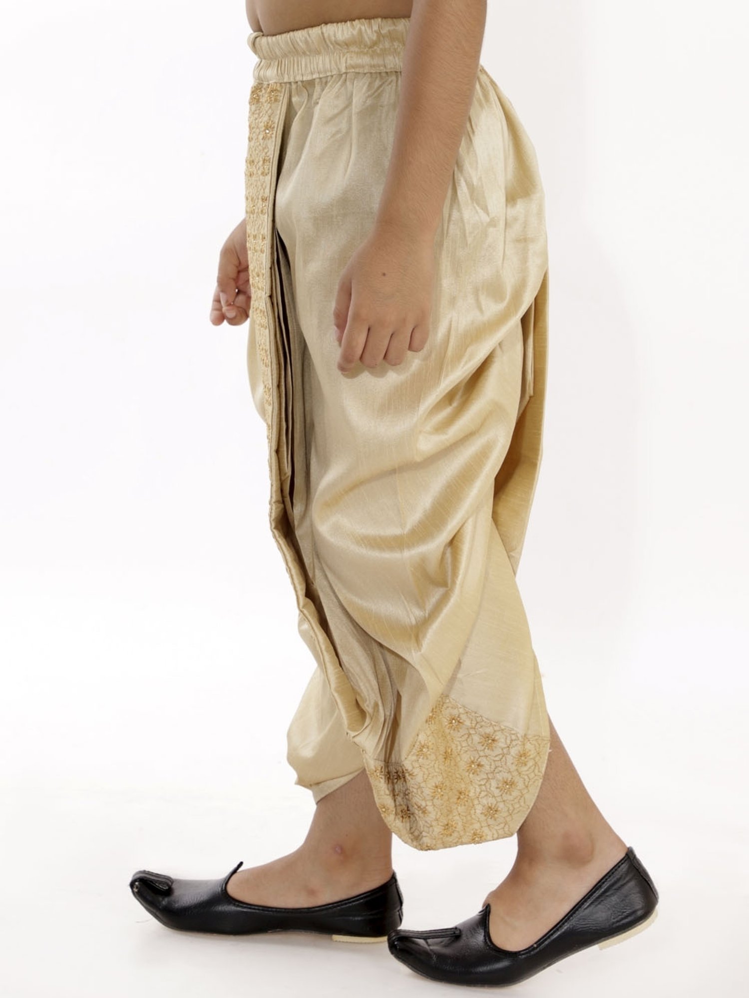VASTRAMAY Kids Golden Embroidered Dhoti