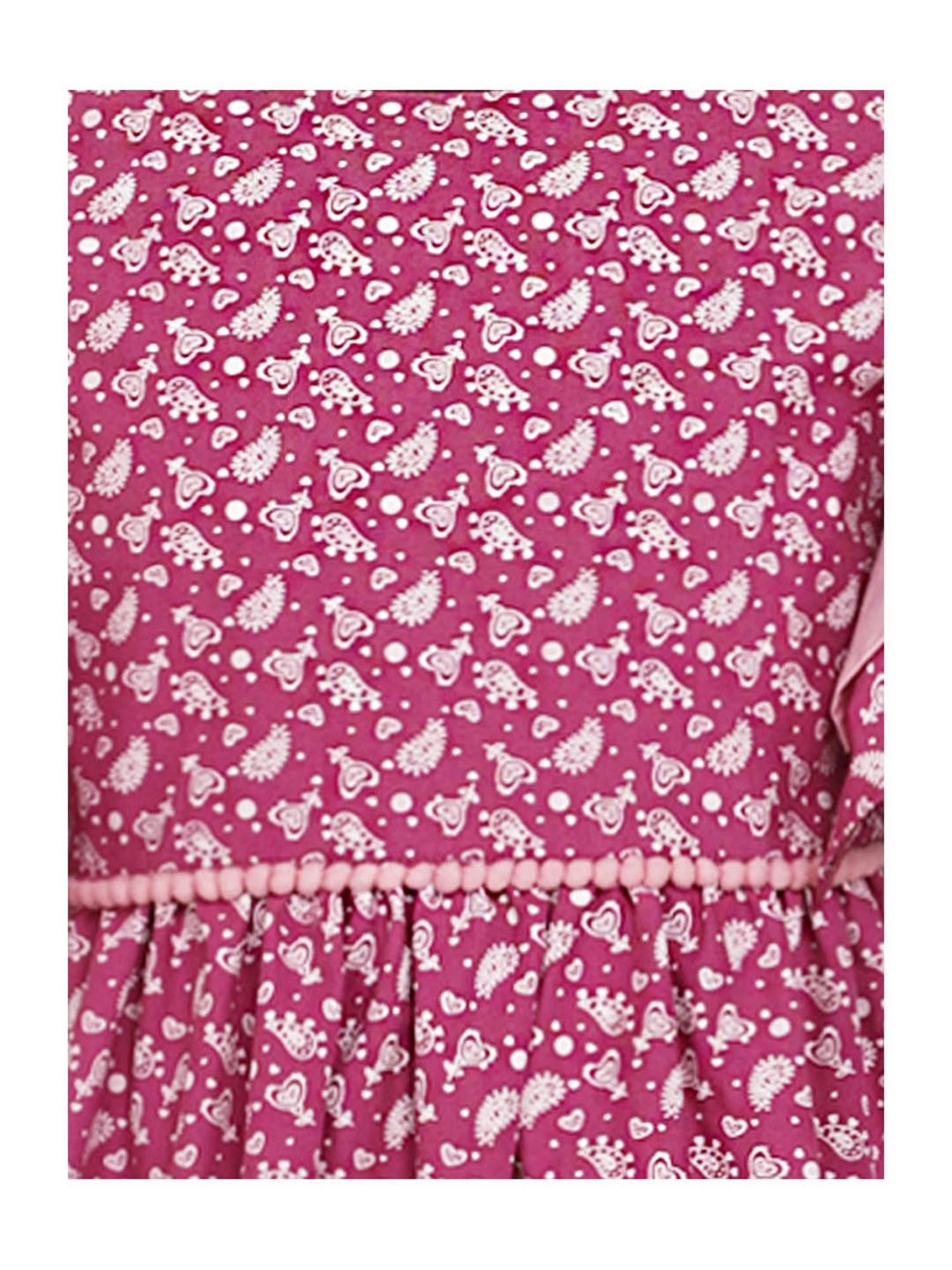 A Little Fable Kids Purple Cotton Printed Dress