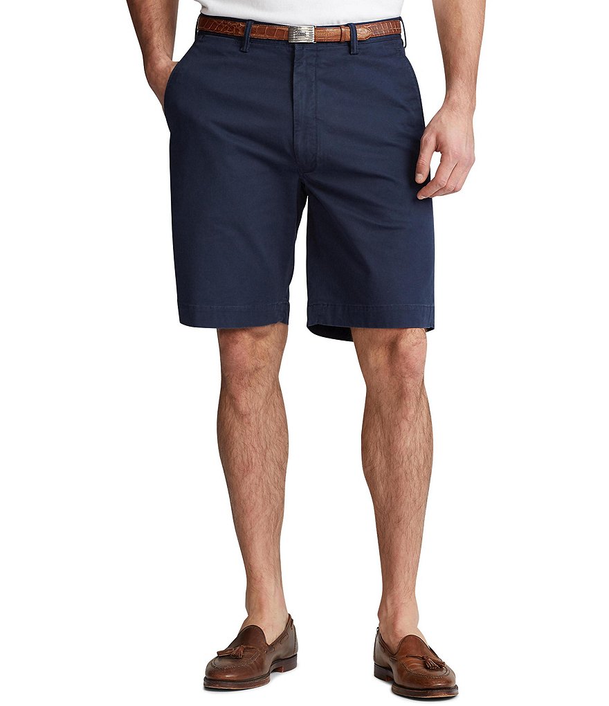 Roundtree & Yorke Big and Tall Performance 9#double; and 11#double; Inseam Flat Front Herringbone Print Shorts