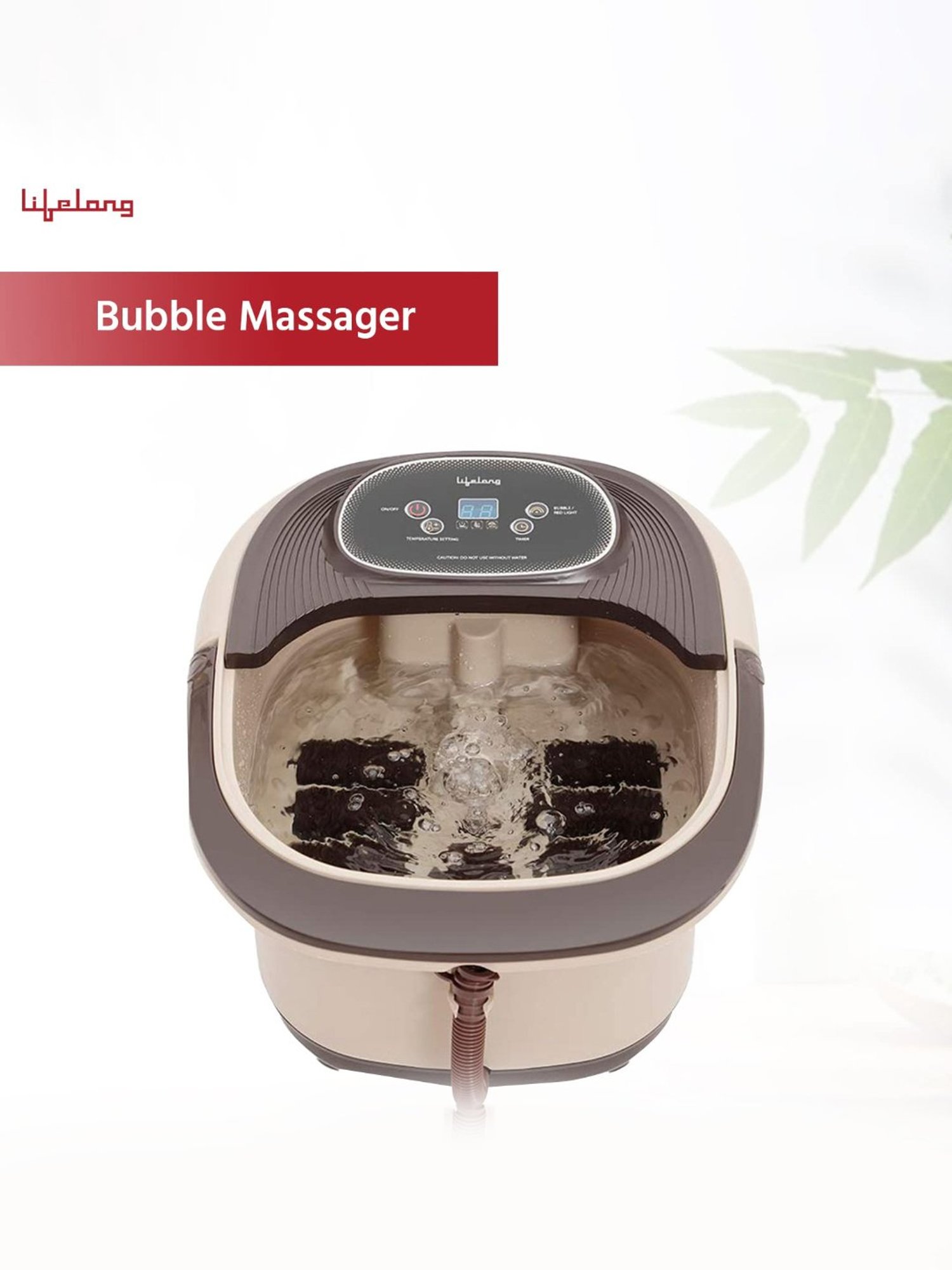 Lifelong LLM306 Electric Foot Spa Massager with 8 Rollers (Brown)