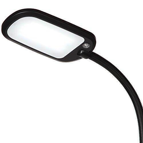 Brightech Litespan LED 2nd Edition Reading & Craft Floor Lamp- Dimmable Light & Adjustable Color Temperature Switch- Standing Pole Light with Gooseneck for Living Room Dorm Bedroom Office Task- Black