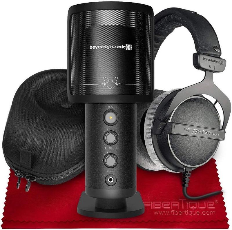 Beyerdynamic FOX professional USB Studio Microphone with Beyerdynamic DT770 Pro 80 ohm Headphones and Accessory Bundle