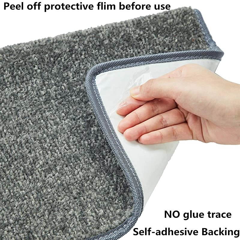 Stair Treads NonSlip Bullnose for Stairs Indoor Stair Pads SelfAdhesive amp Easy Installation Pet amp Child Friendly Skid Resistant amp Washable 2 Pack Grey 10quot x 30quotx 13