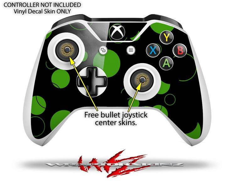 Lots of Dots Green on Black Skin Bundle Skin fits XBOX One S System