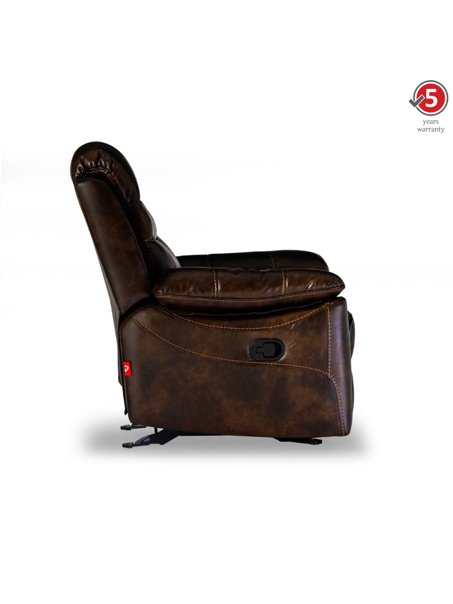 Durian Patterson Dark Brown Nappa Aire Leather Reliner Sofa