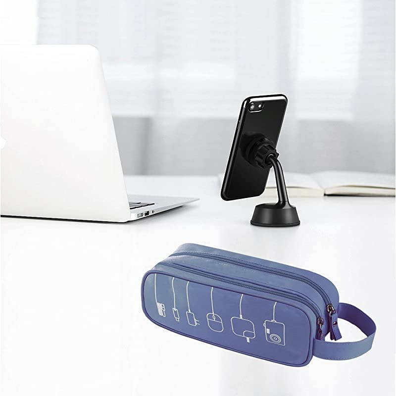 Cable Cord Holder OrganizerElectronics Accessories Case Healthcare Grooming Kit USB Drive Shuttlean All in One Travel Organizer Blue