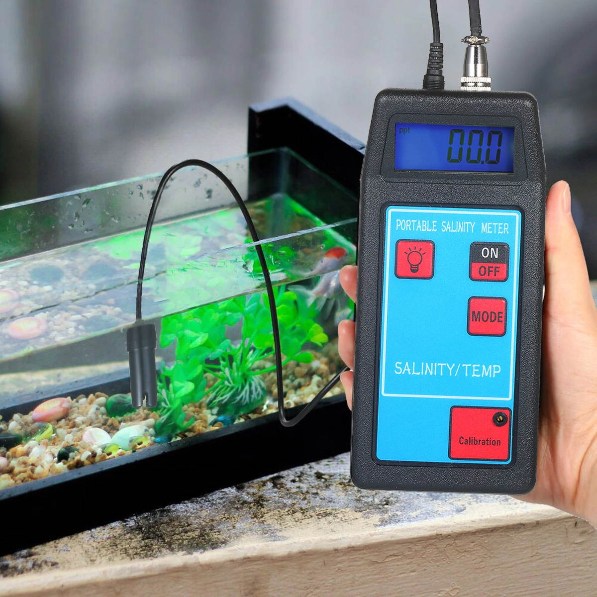 2 in 1 Salinity-8425 Meter ATC Salinometer Salt Gauge Salty Brine Meter Seawater Salinity Refractometer Food Salinity Tester