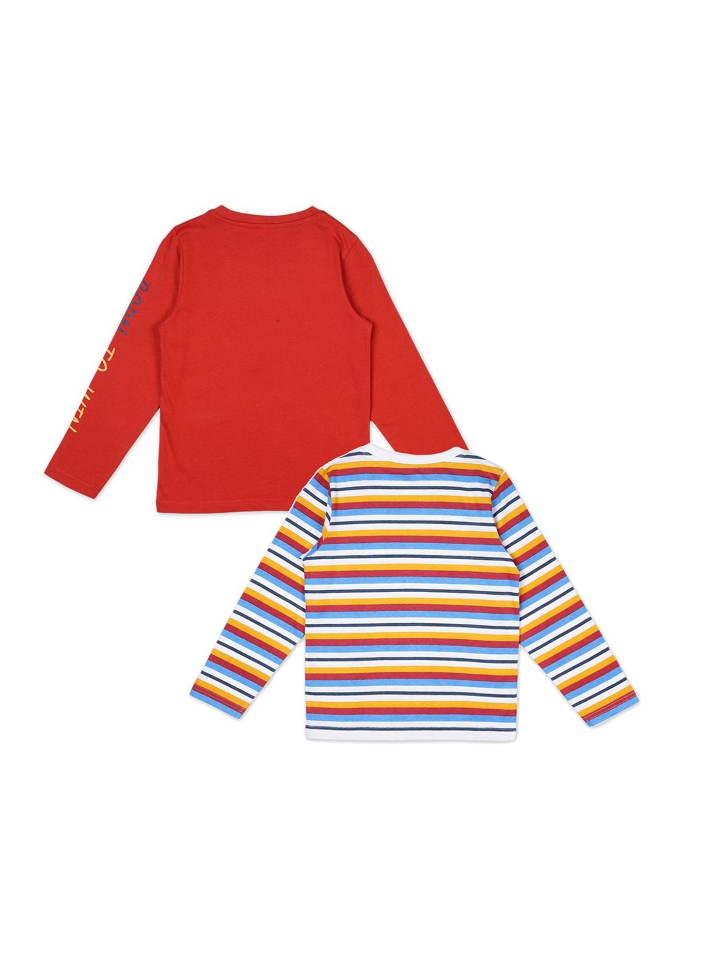 Plum Tree Kids Multicolor Printed T-Shirt (Pack Of 2)