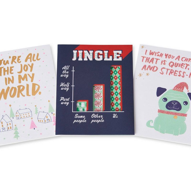 3ct Funny Christmas Card Bundle