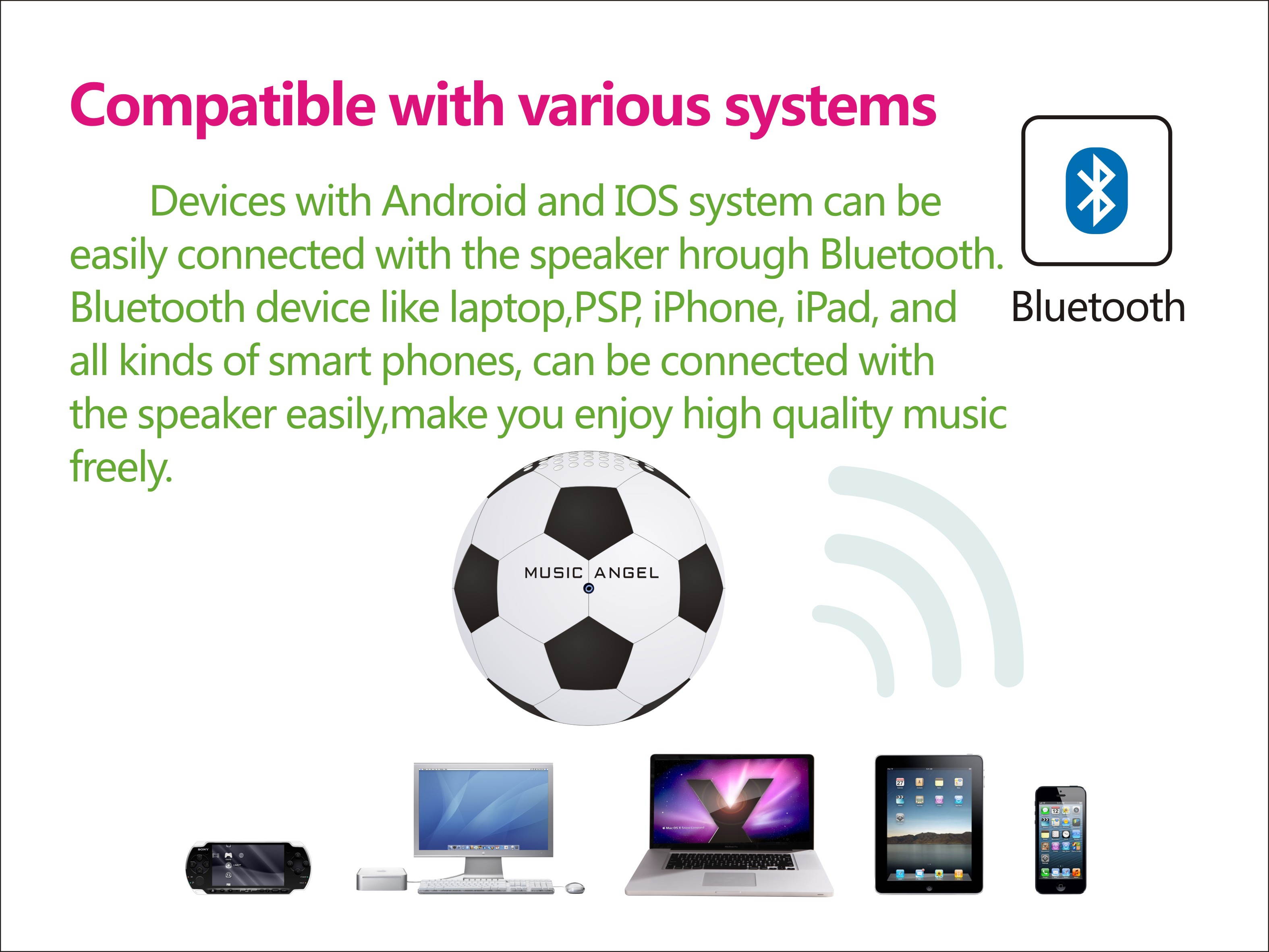 Football Mini Bluetooth Speaker Wireless Subwoofer Computer Audio speakers 600Mah Battery Power