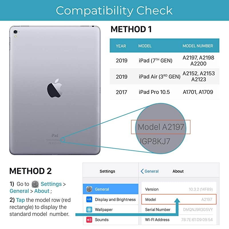 Keyboard Case for 102inch 8th Generation 2020 7th Gen Air 3 Pro 105 in 11 Colors 10 Color Backlight 7 Modes 360&deg; Rotatable Slim Protective Cover 102105 Ocean Blue