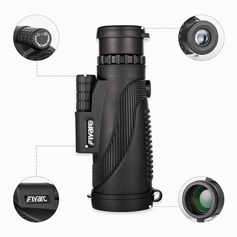 Mobile Phone TelescopeMonocular TelescopeZoom Camera Lens Low Night Vision 12X50 BAK4 Prism amp FMC Telephoto Hunting Accessory for Fishing Travelling Bird Watching Duck Hunting by