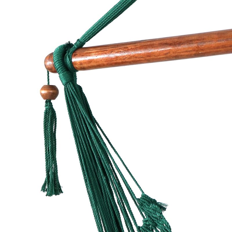 Sunnydaze Caribbean Style Extra Large Hanging Rope Hammock Chair Swing for Backyard and Patio - Green