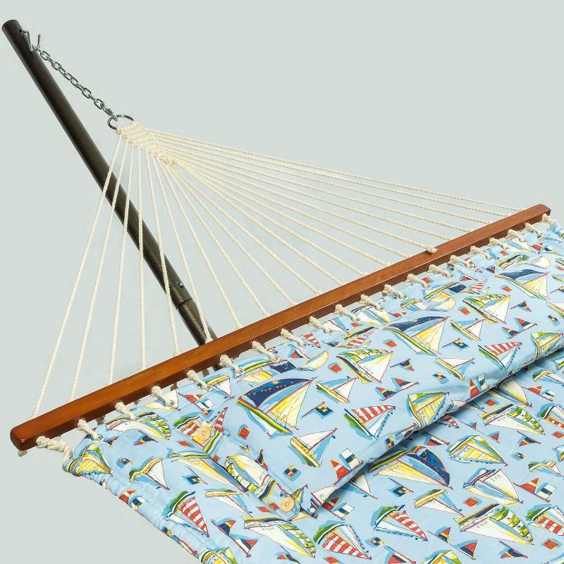 Newport Double Quilted Hammock Blue/Sail Boats - Smart Living
