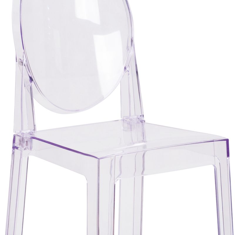 Emma and Oliver Ghost Counter Stool with Oval Back in Transparent Crystal