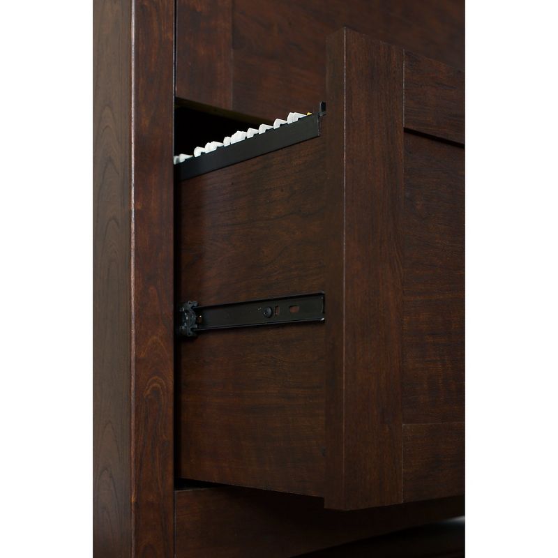 Bush Furniture Buena Vista Home Office Desk w/Tall Storage Cabinet Madison Cherry BUV026MSC