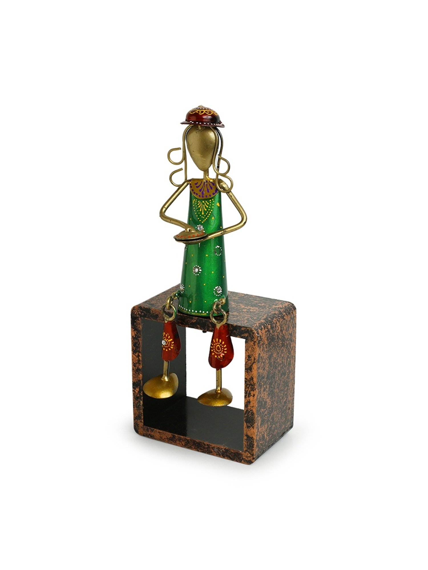 ExclusiveLane Multicolor Iron Thaalwala Handpainted Decorative Showpiece