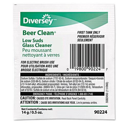Diversey Beer Clean Glass Cleaner Powder .5oz Packet 100/Carton 990224