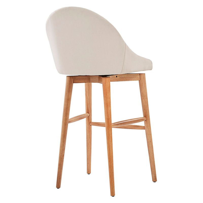 24" Set of 2 Conrad Natural Danish Modern Swivel Counter Height Barstools - Oatmeal - Inspire Q