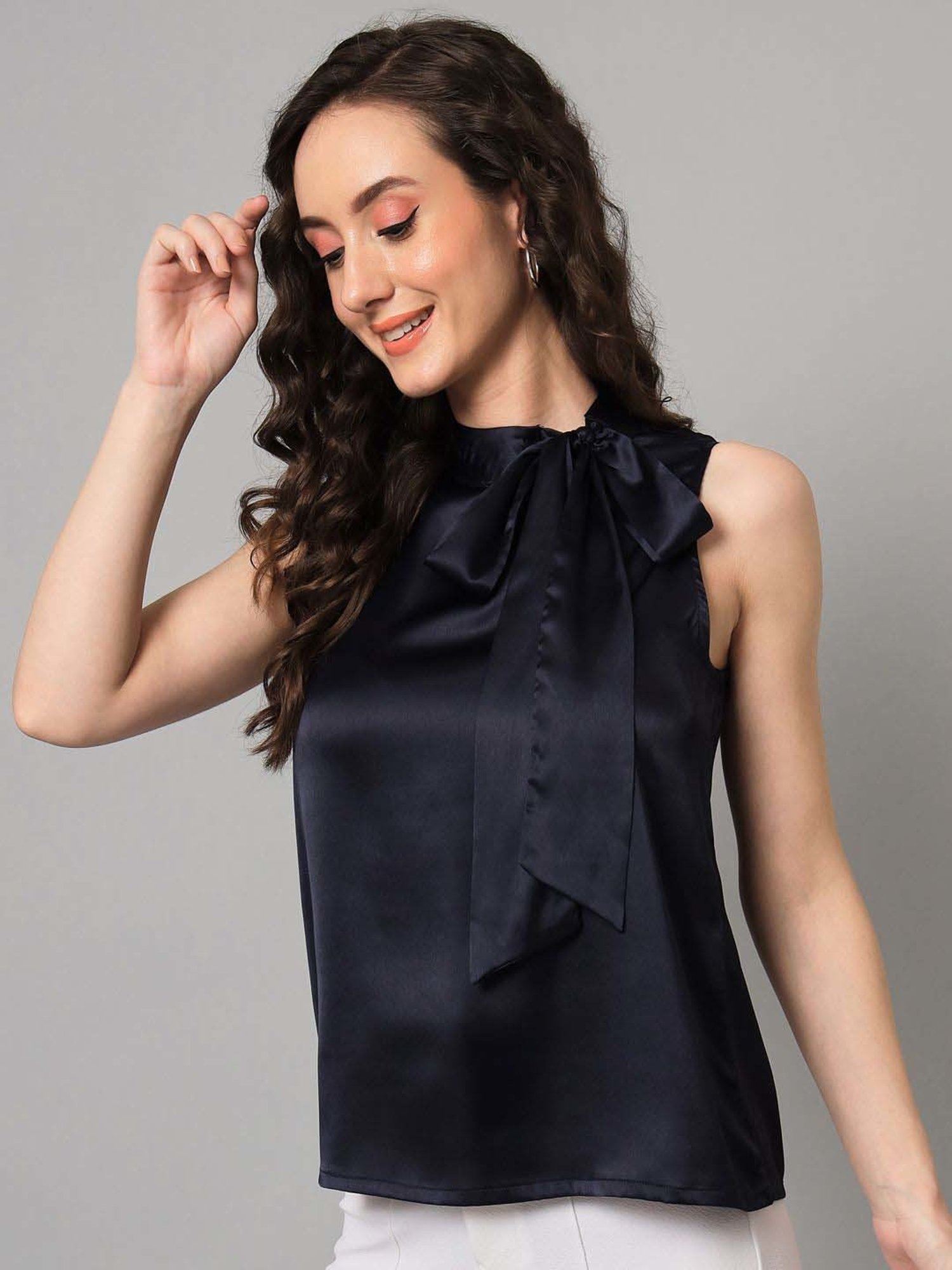 PURYS Navy Regular Fit Top