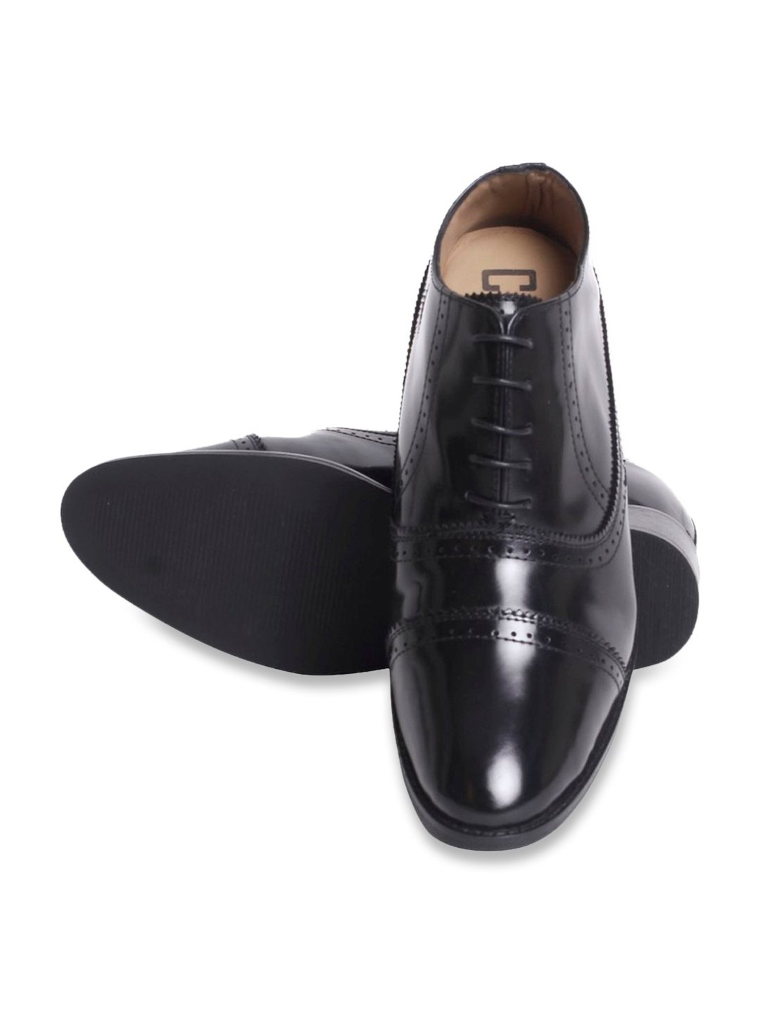 Celby Men's Height Increasing Black Oxford Boots