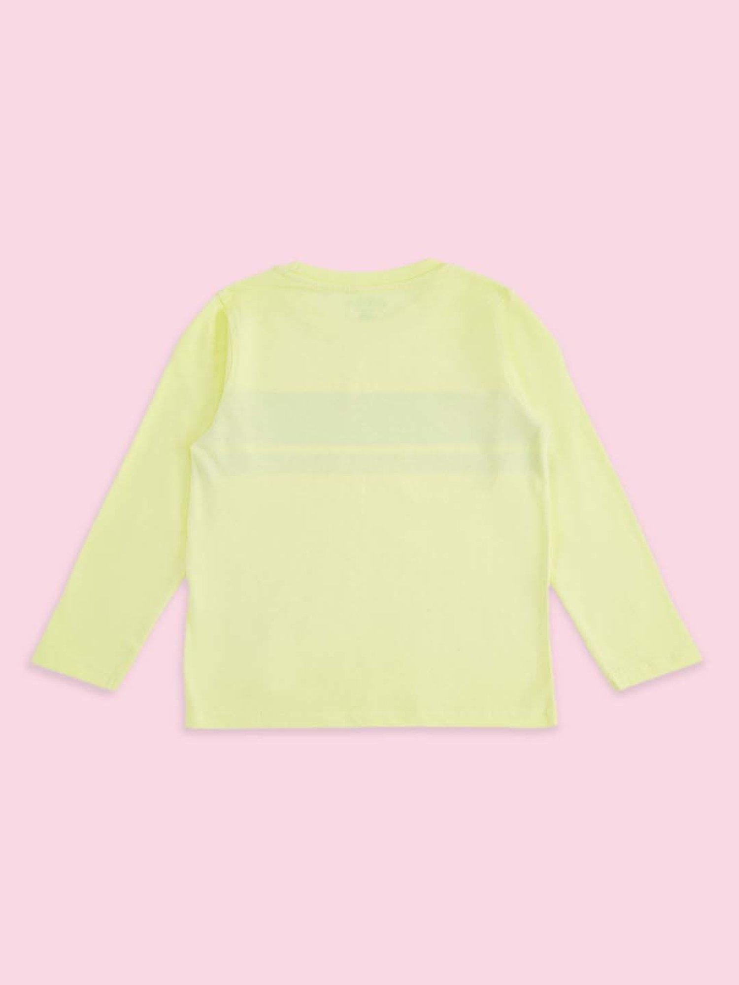 Pantaloons Baby Kids Yellow & Blue Cotton Printed Full Sleeves T-Shirt