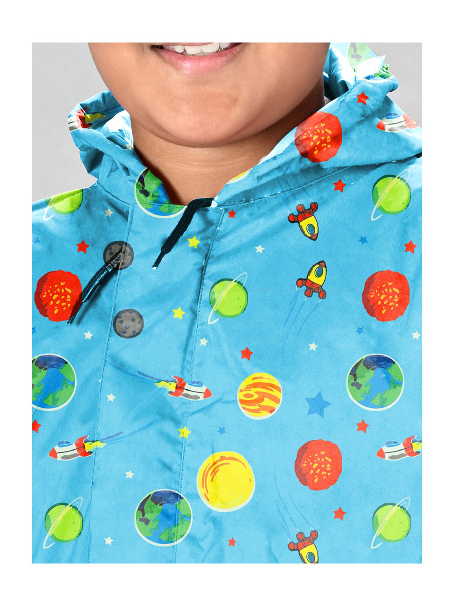Little Surprise Box Kids Yellow Printed Full Sleeves Raincoat