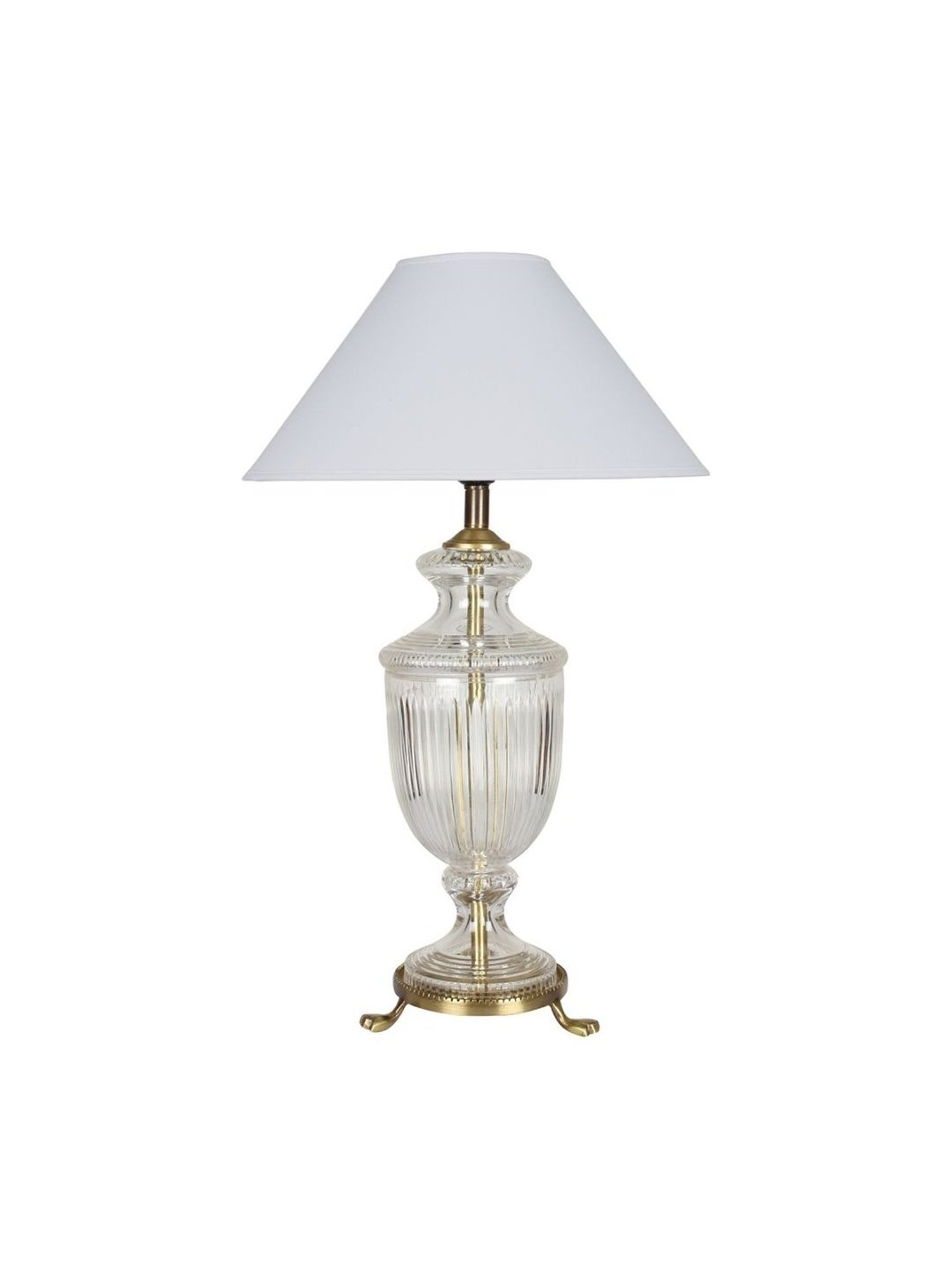 Kapoor Lamp Shades Transparent & White Glass Oleana Cotton Shade Table Lamp