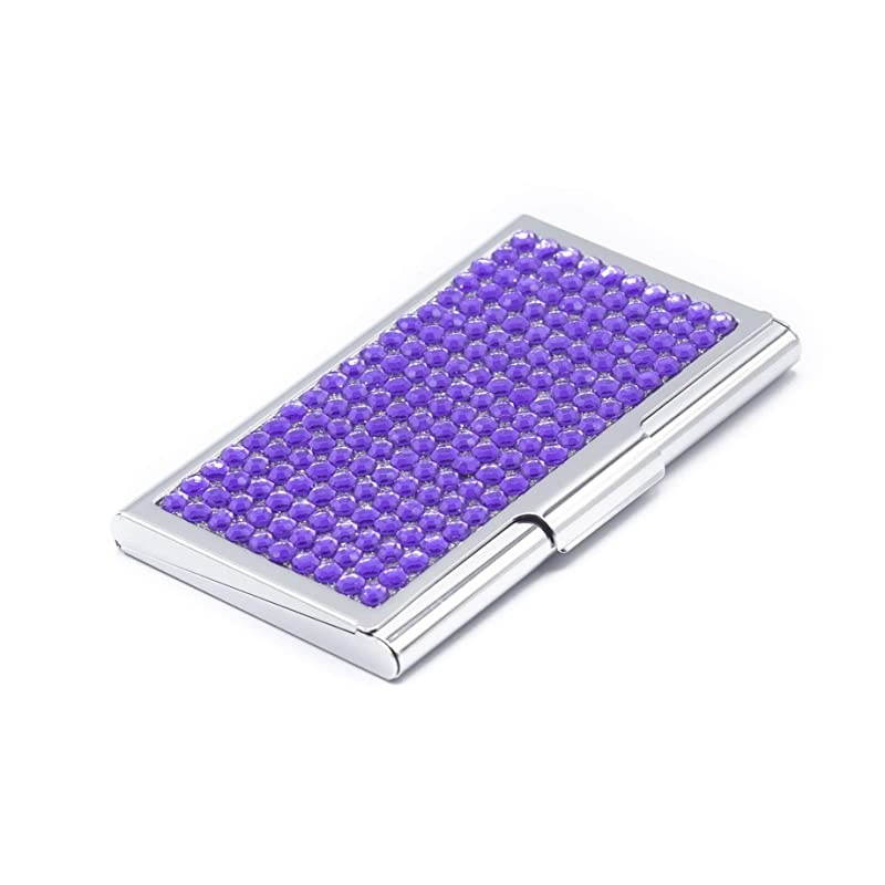 Card Case for Ladies Luxurious Crystal Rhinestone Calling Card Holder for Professional Women SlimFits 15~20 Cards | Impress Your Prospects amp Clientele with Impeccable Class amp Demeanor