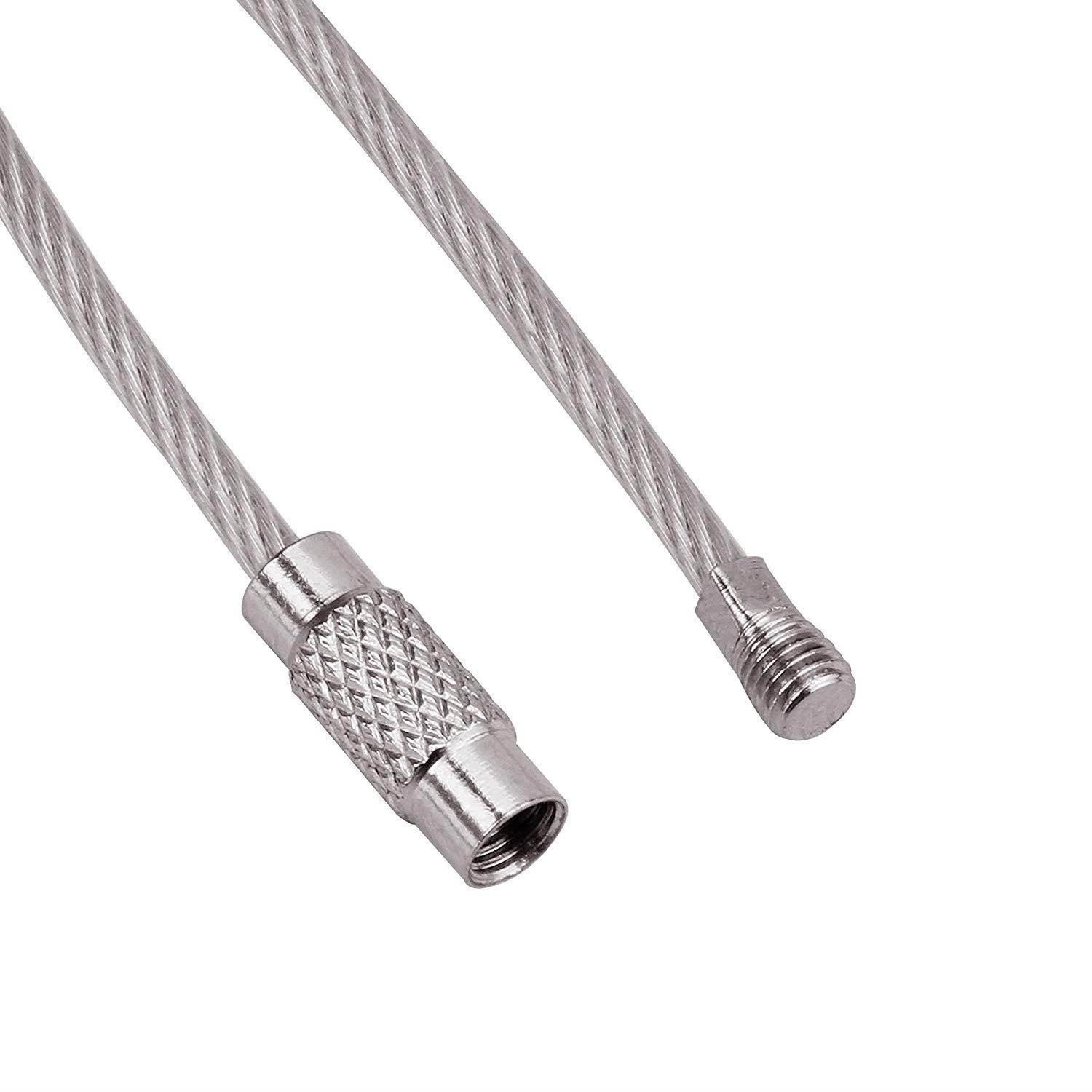 Keychain, Wisdompro 6 Pack of 6.3 Inches Stainless Steel Wire Ring 2mm Cable Loops/Rings for Hanging Luggage Tag, Keyrings and ID Tag Keepers (Pack of 6-6.3")