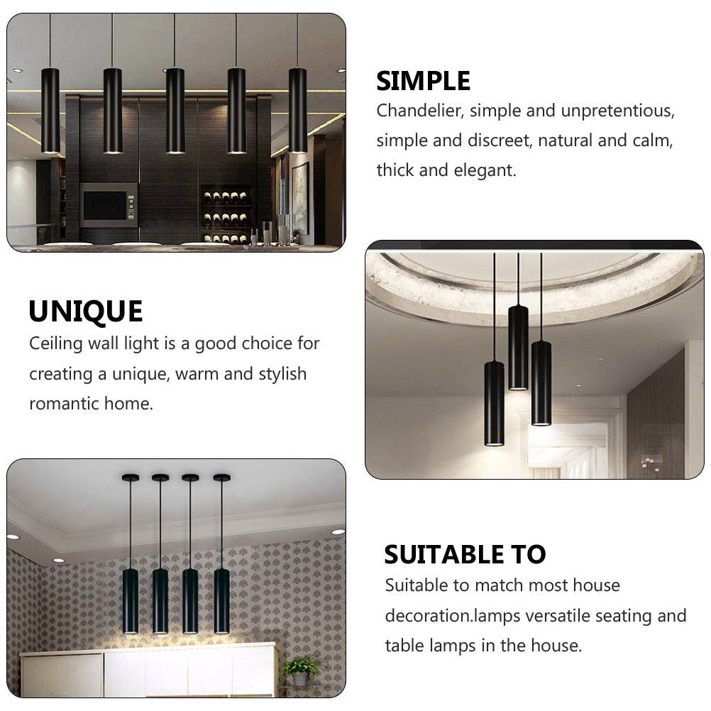 12W Cylindrical LED Chandelier Long Tube Lamp Kitchen Decoration Line Chandelier