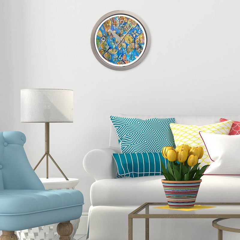 14.5" Artist Series Diane Rakocy Abundance of Love Decorative Clock Silver - The Chicago Lighthouse